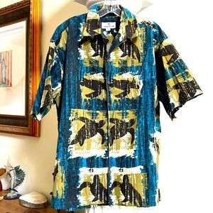 Wyland Authentic Hawaiian 🌺 Shirt Sea Turtles 🐢 Very Cool Colors XL Excellent